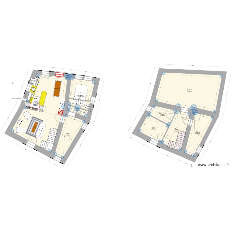 10bis_plan_projet WC séparé_1_Rivières. Plan de 8 pièces et 139 m2