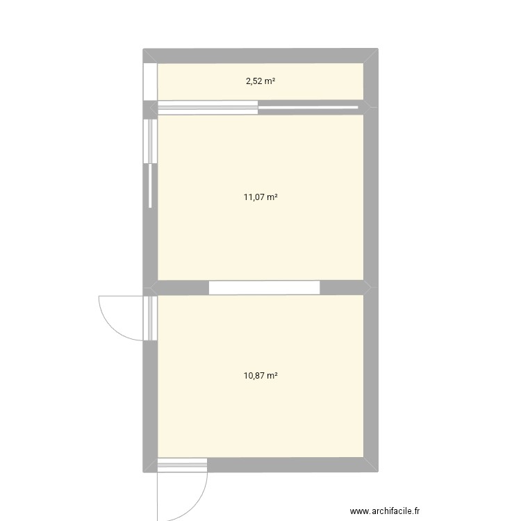 Salon M. Plan de 3 pièces et 24 m2