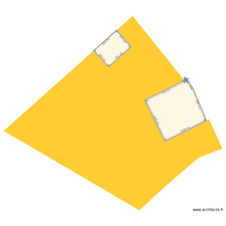 jardin2. Plan de 2 pièces et 208 m2