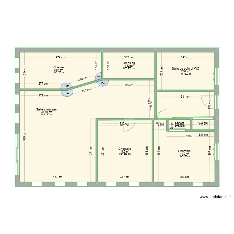 dependance1. Plan de 7 pièces et 83 m2