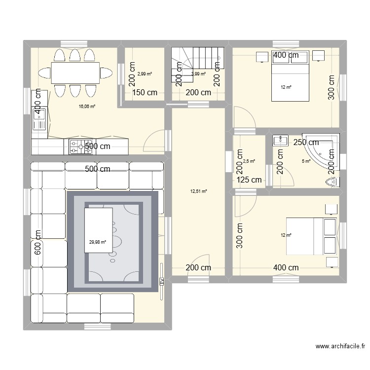 rayan. Plan de 9 pièces et 97 m2