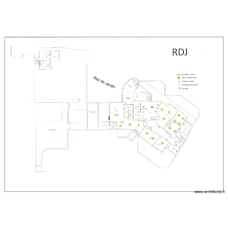 Relamping RDJ. Plan de 1 pièce et 0 m2