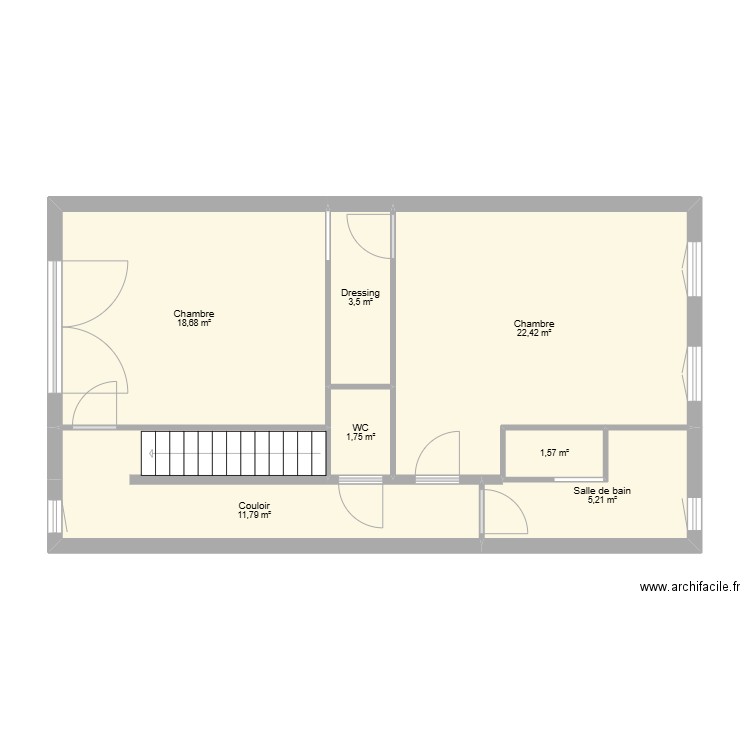 R+1 APPARTEMENT N°1. Plan de 7 pièces et 65 m2