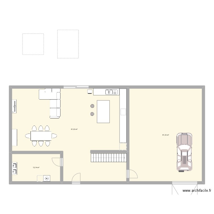 maison1. Plan de 3 pièces et 155 m2