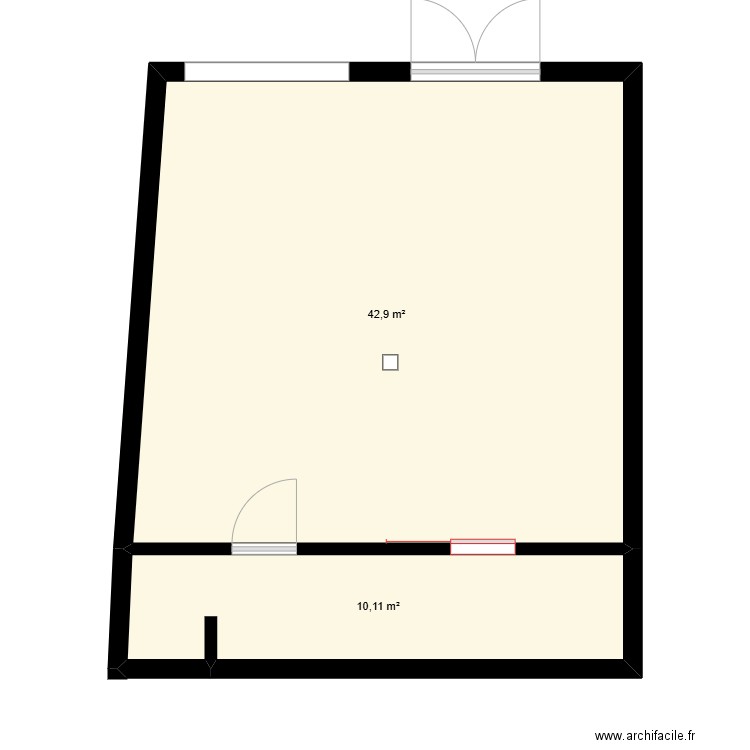 MURET. Plan de 2 pièces et 53 m2