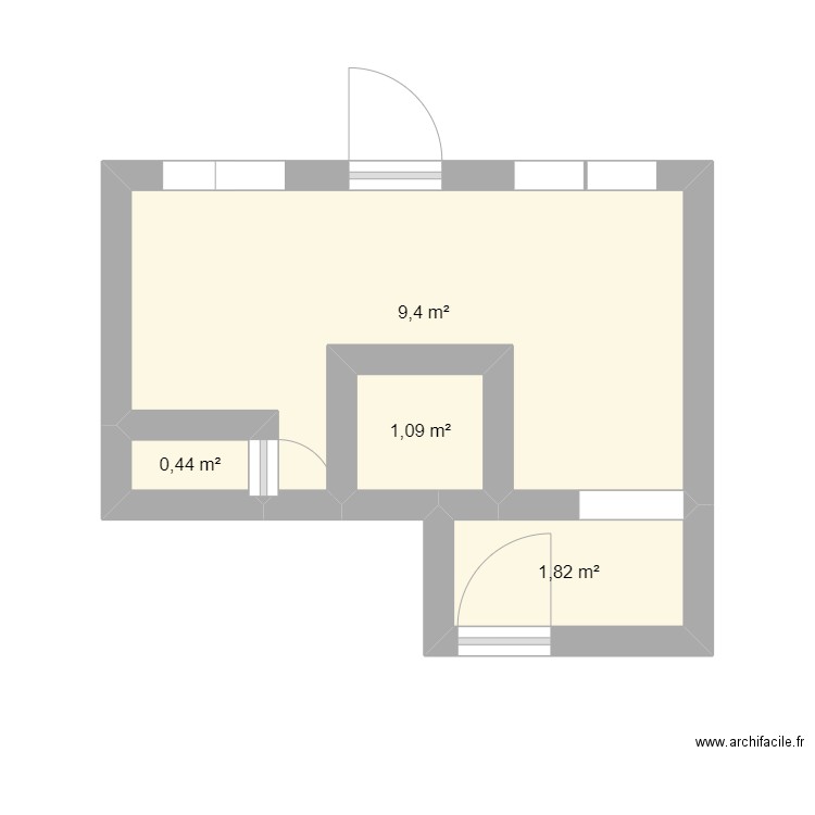 plan salon. Plan de 4 pièces et 13 m2