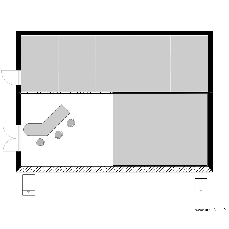 scene UNALS. Plan de 2 pièces et 69 m2