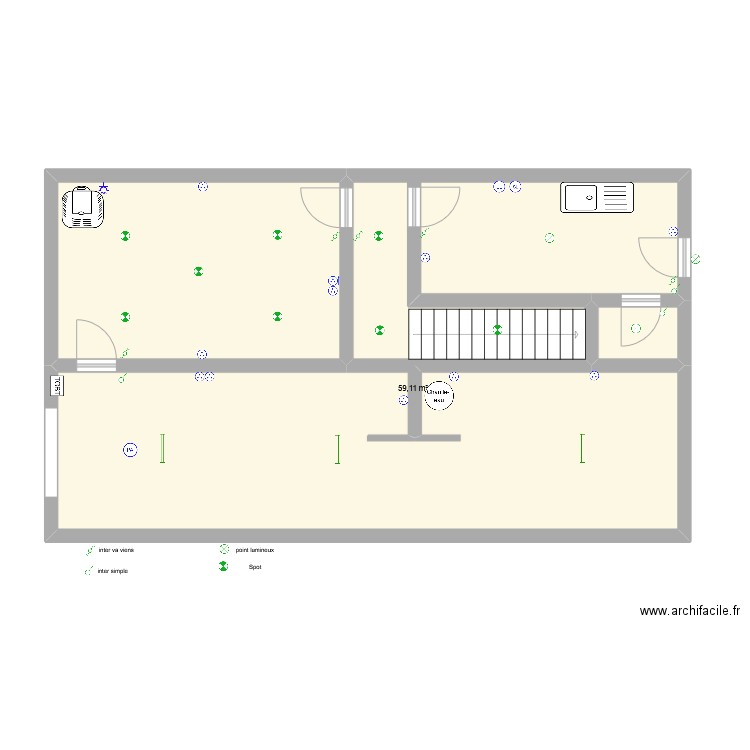 s sol fontoy. Plan de 3 pièces et 81 m2