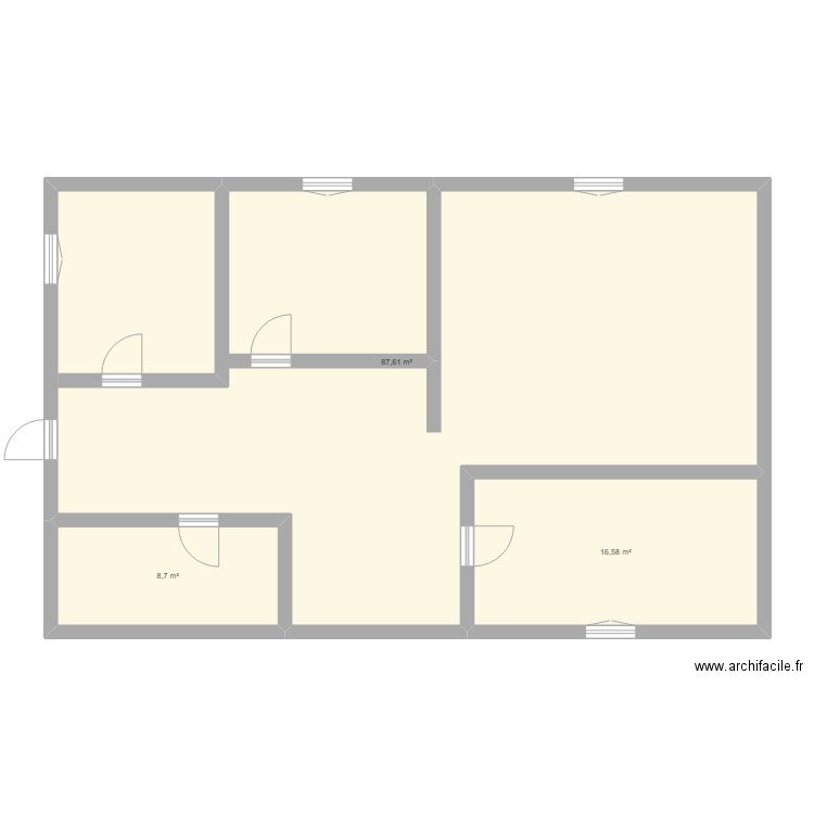 ezk91. Plan de 3 pièces et 113 m2