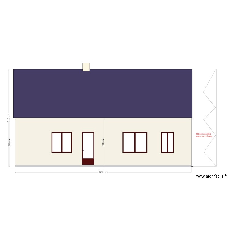 Facade EST Etat actuel 04. Plan de 0 pièce et 0 m2