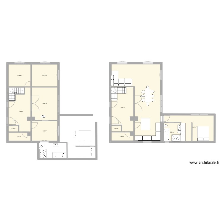 RDC BOURGHELLES. Plan de 14 pièces et 155 m2