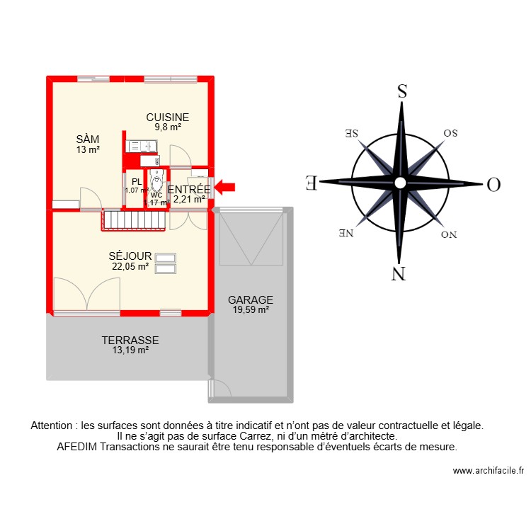 BI 25342. Plan de 17 pièces et 137 m2