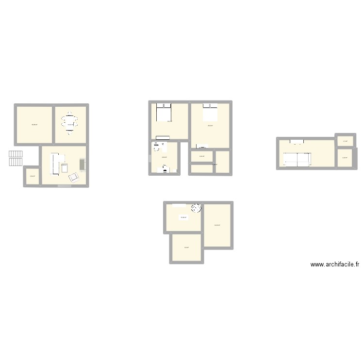 Plan maison. Plan de 15 pièces et 169 m2