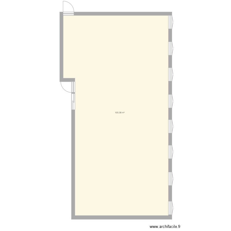 Salle de cours de construction. Plan de 1 pièce et 105 m2