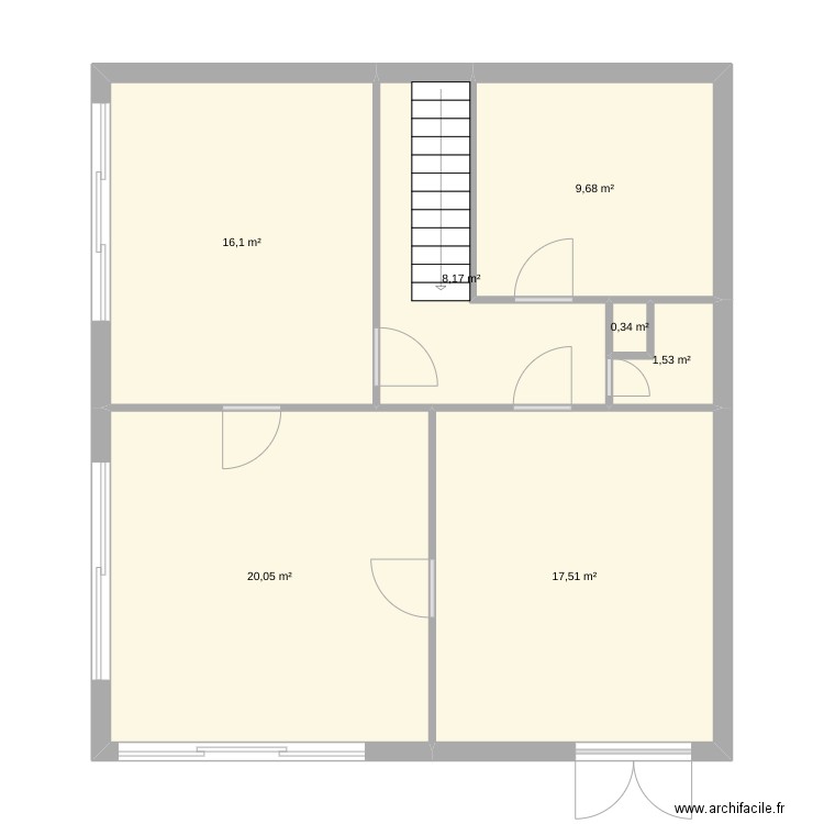 labo chatel. Plan de 7 pièces et 73 m2