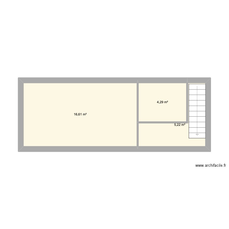 Lot 1 étage. Plan de 3 pièces et 26 m2