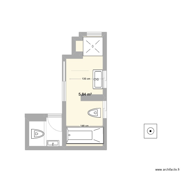 new plan 8 SDB 17 ben yehuda . Plan de 1 pièce et 6 m2