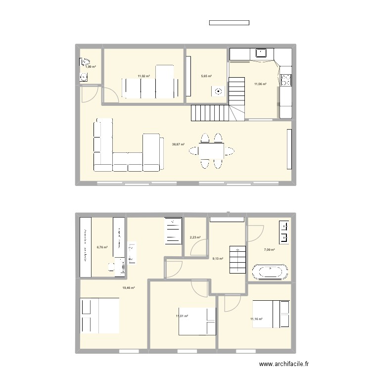 Loft Le Plessis2. Plan de 12 pièces et 135 m2