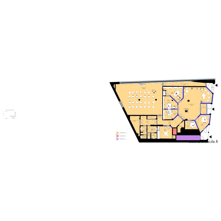 Projet RDC Auch - Surfaces. Plan de 27 pièces et 314 m2