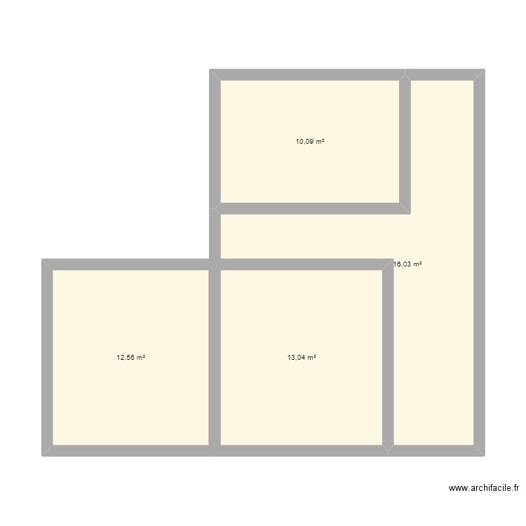 HEZOPH Home Etage. Plan de 4 pièces et 52 m2