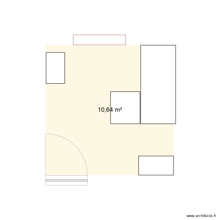 Chambre Eline. Plan de 1 pièce et 11 m2