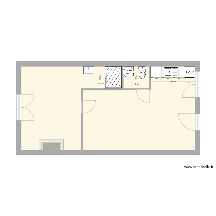 APPARTEMENT 3. Plan de 3 pièces et 42 m2