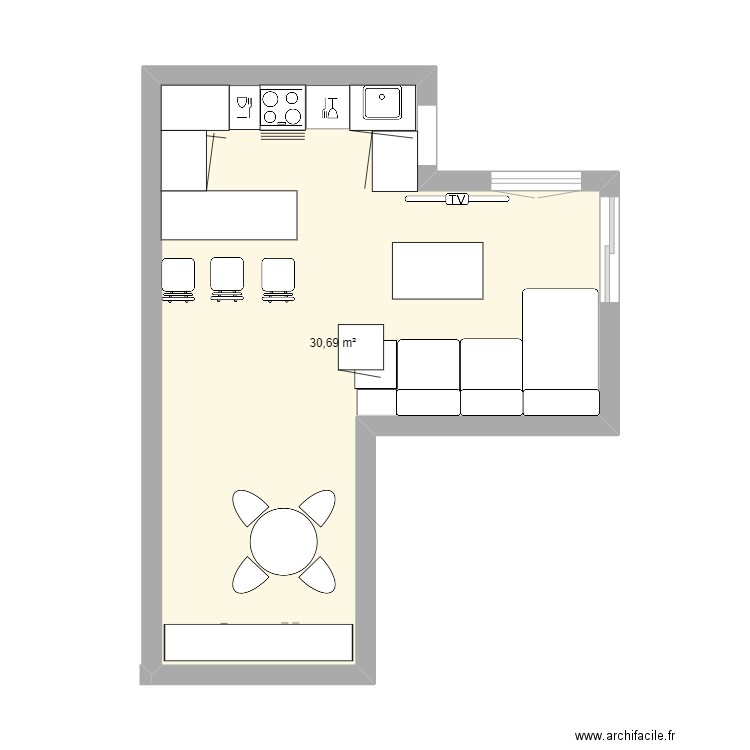 F3 RENOV. Plan de 1 pièce et 31 m2