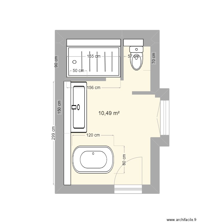 sdb_maison_masdhubert. Plan de 1 pièce et 10 m2