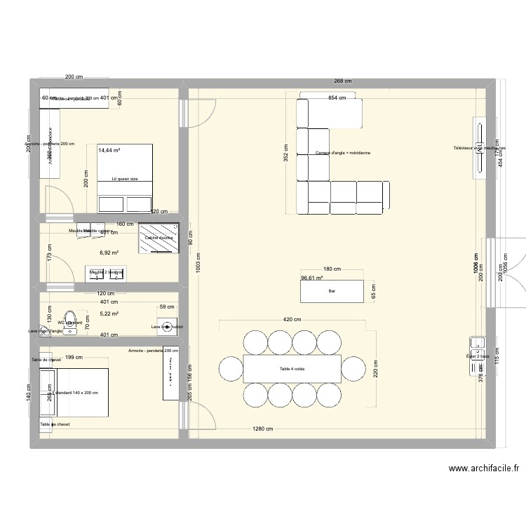 rd-cabeza de toro. Plan de 4 pièces et 123 m2