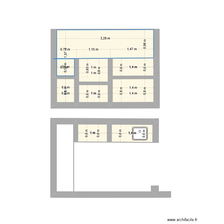 Cuisine extérieure 02-03. Plan de 8 pièces et 9 m2