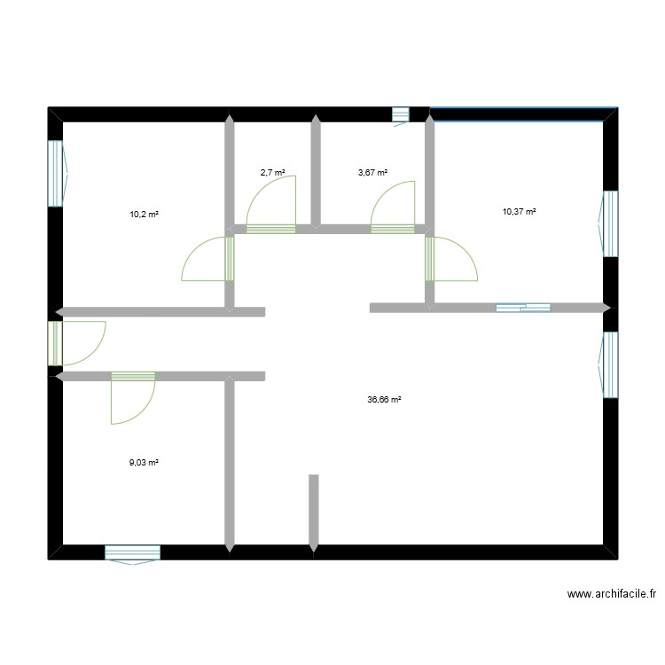 Labo Conserverie. Plan de 6 pièces et 73 m2