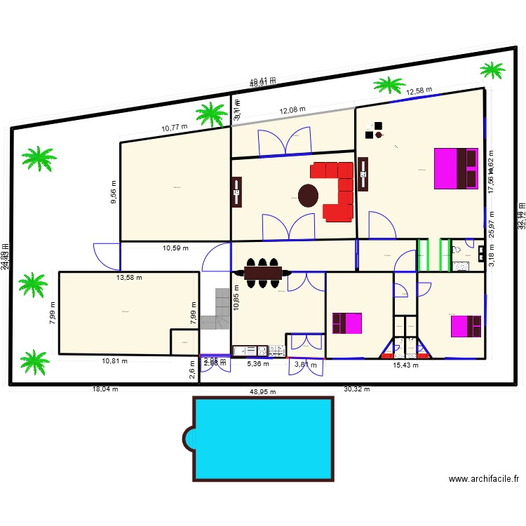 COLY. Plan de 23 pièces et 790 m2