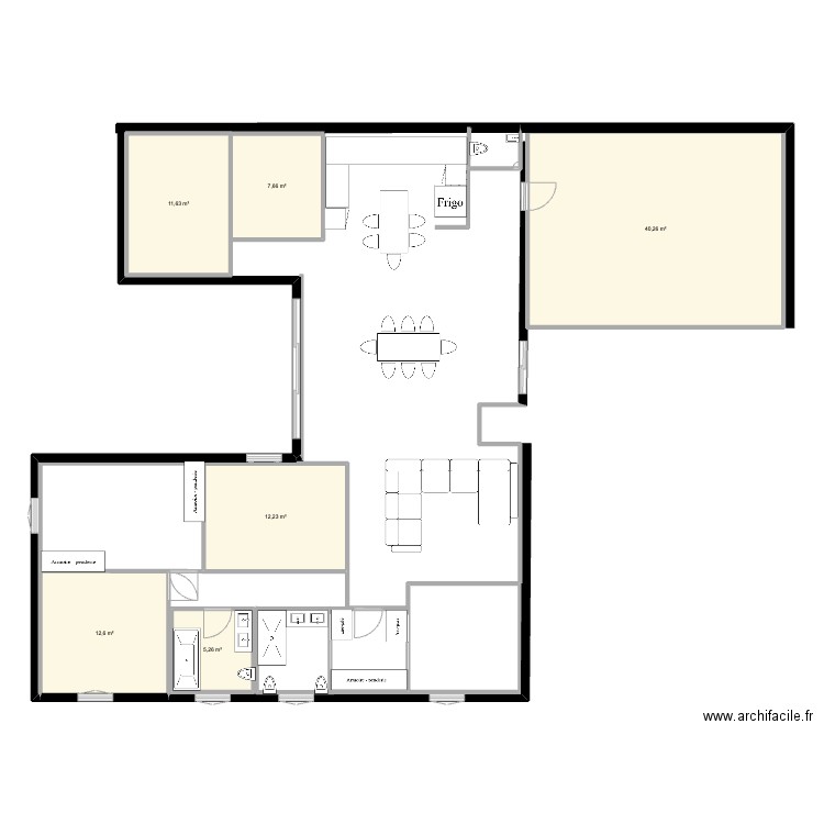 Charvieu maison. Plan de 6 pièces et 90 m2