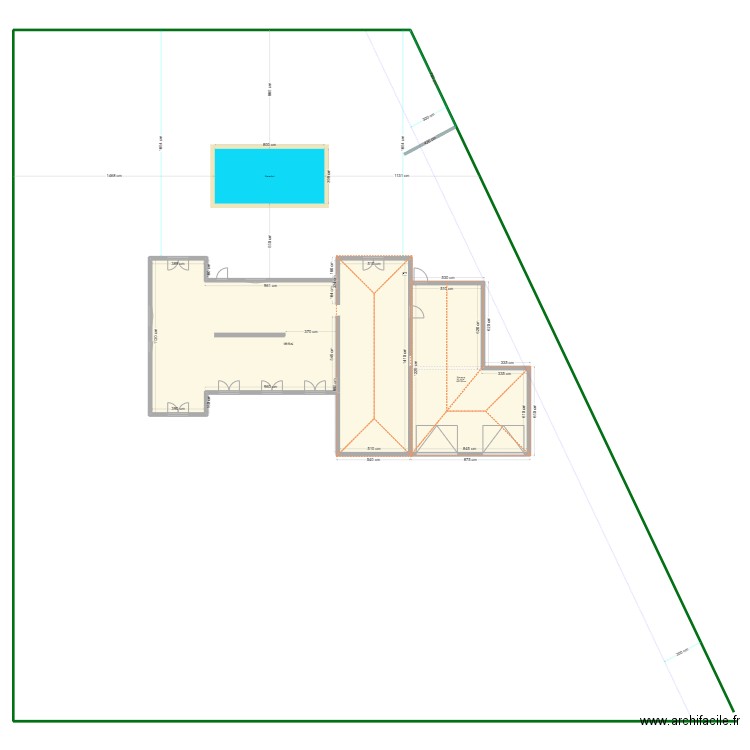 GASTES toiture. Plan de 2 pièces et 276 m2