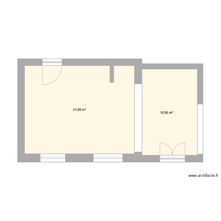 plan cuisine2. Plan de 2 pièces et 33 m2