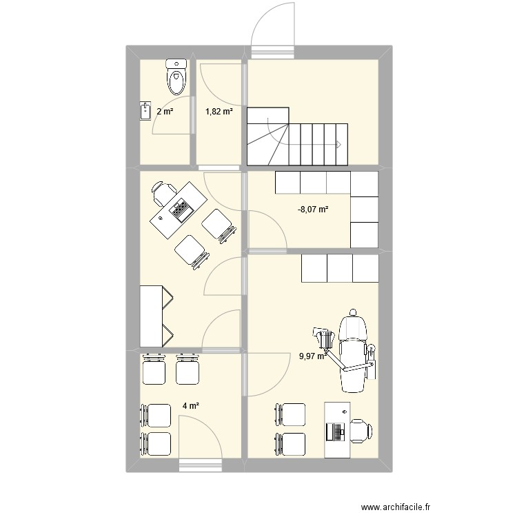 ALVAREZ 3. Plan de 5 pièces et 22 m2