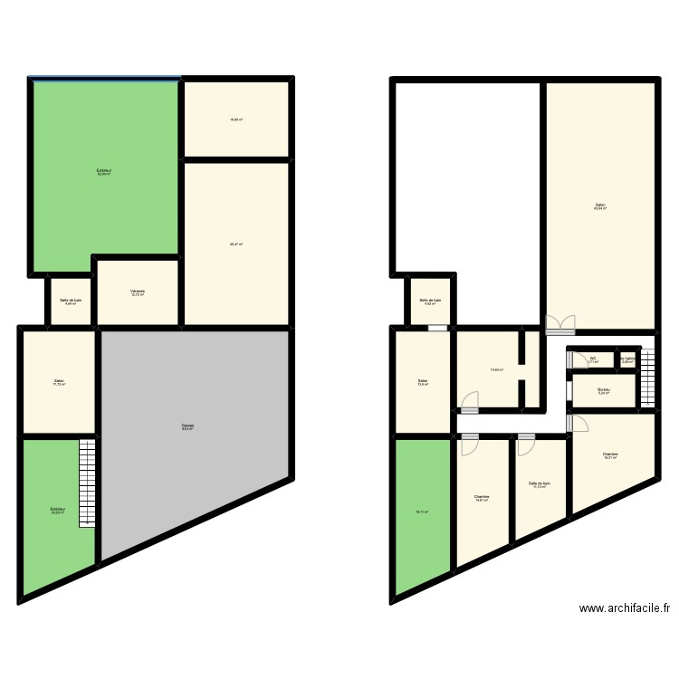 MATTEO ET JENY. Plan de 19 pièces et 430 m2