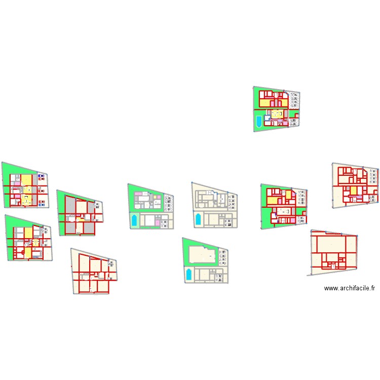 Plan Feh Kesse V2. Plan de 346 pièces et 7423 m2