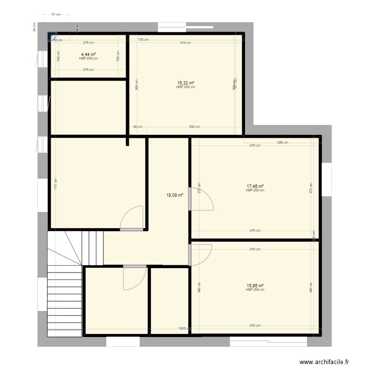 etage maison 1. Plan de 5 pièces et 154 m2