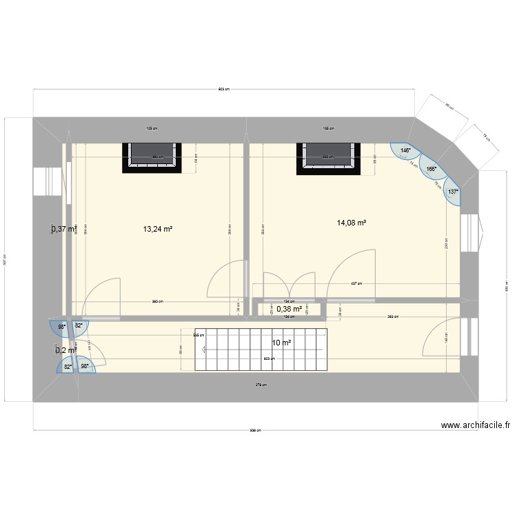 Couflens0. Plan de 6 pièces et 38 m2