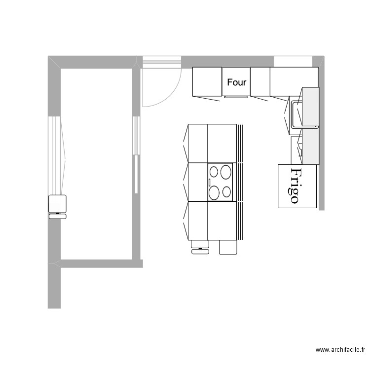 Cuisine. Plan de 0 pièce et 0 m2