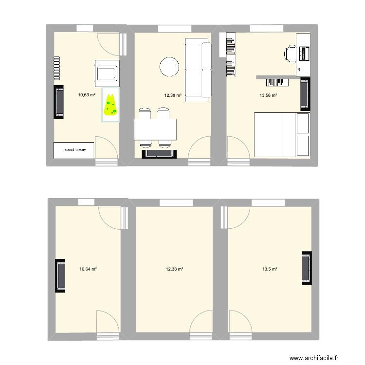 Home 3. Plan de 6 pièces et 73 m2