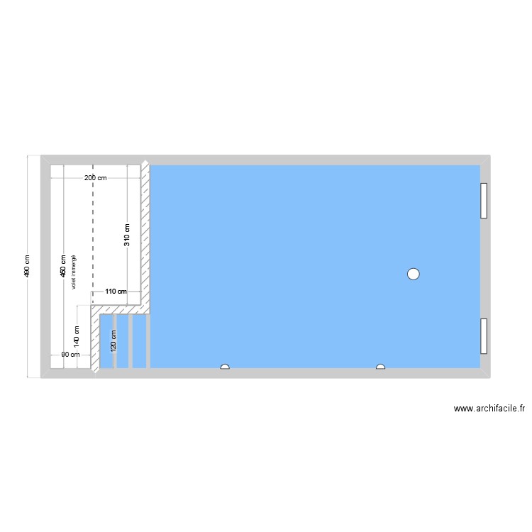 RODRIGUEZ . Plan de 2 pièces et 42 m2