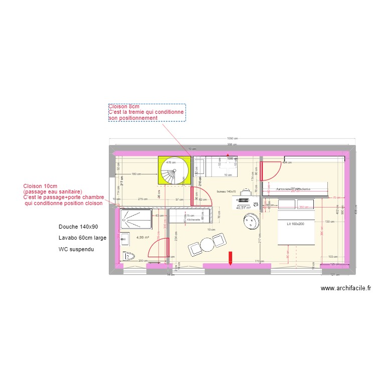 SUITE NEW (NOV 2023). Plan de 2 pièces et 46 m2