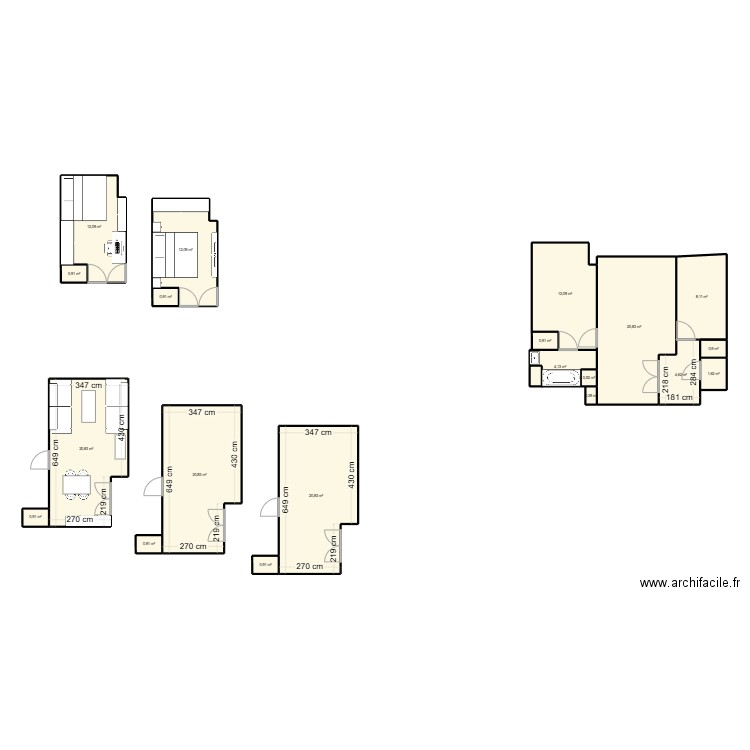 APT PARIS V1. Plan de 20 pièces et 145 m2