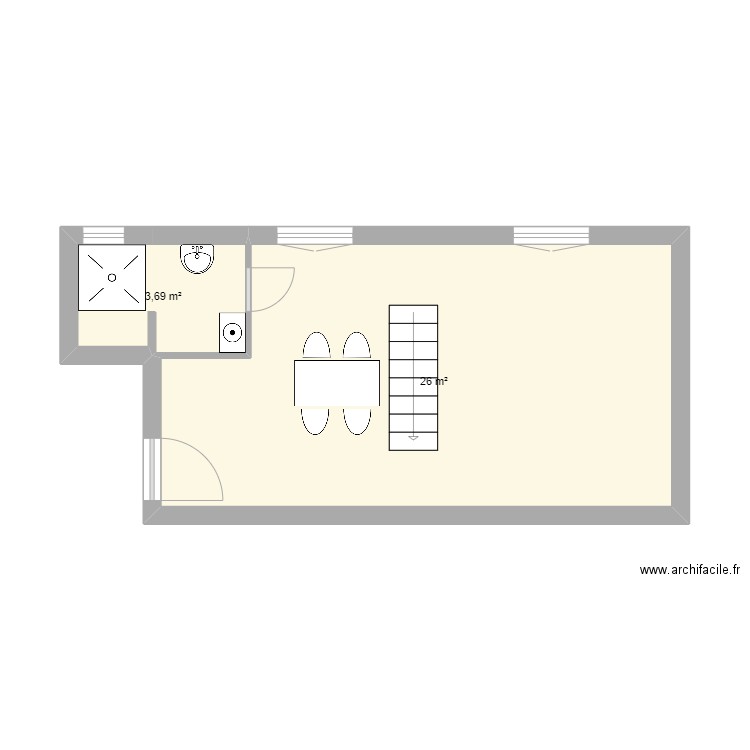 Blanqui 01. Plan de 5 pièces et 54 m2