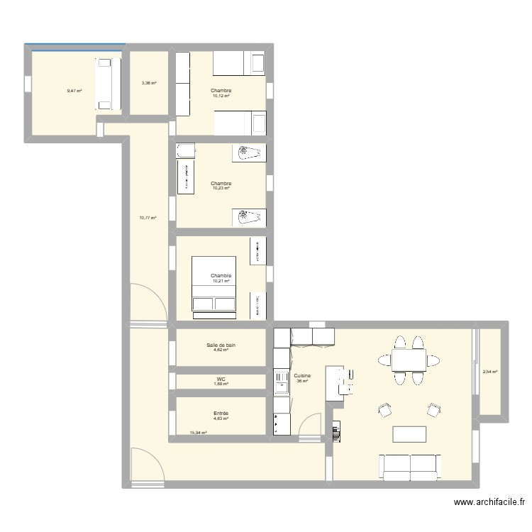 APPARTEMENT VERSAILLES. Plan de 12 pièces et 120 m2