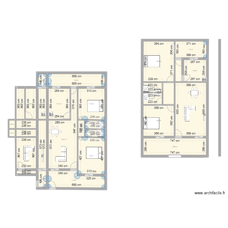 EBIMPE 4 APPT PAR ETAGE 2. Plan de 29 pièces et 206 m2