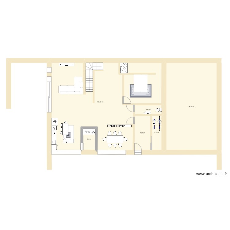 ferme du salive rdc 1. Plan de 6 pièces et 179 m2