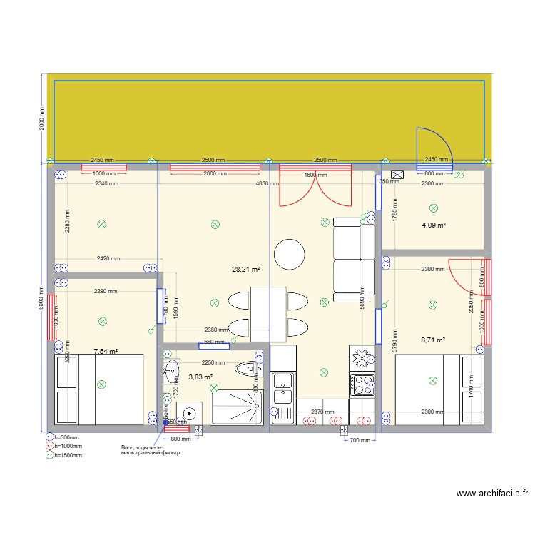 60 2.2 СЛНЧГРСК эл св. Plan de 6 pièces et 70 m2